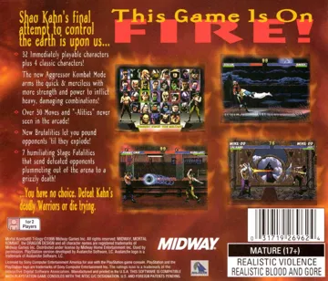 Mortal Kombat Trilogy (EU) box cover back